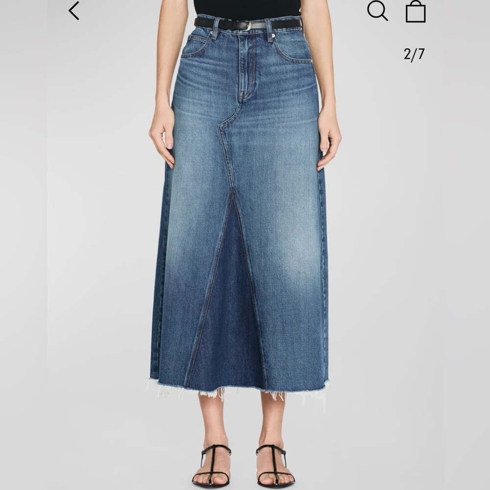 Frame Denim Blue Midi Skirt